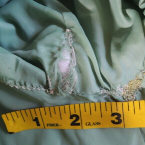 Vintage 70s Lanson ILGWU Light Green Trench Coat S - Picture 12 of 12